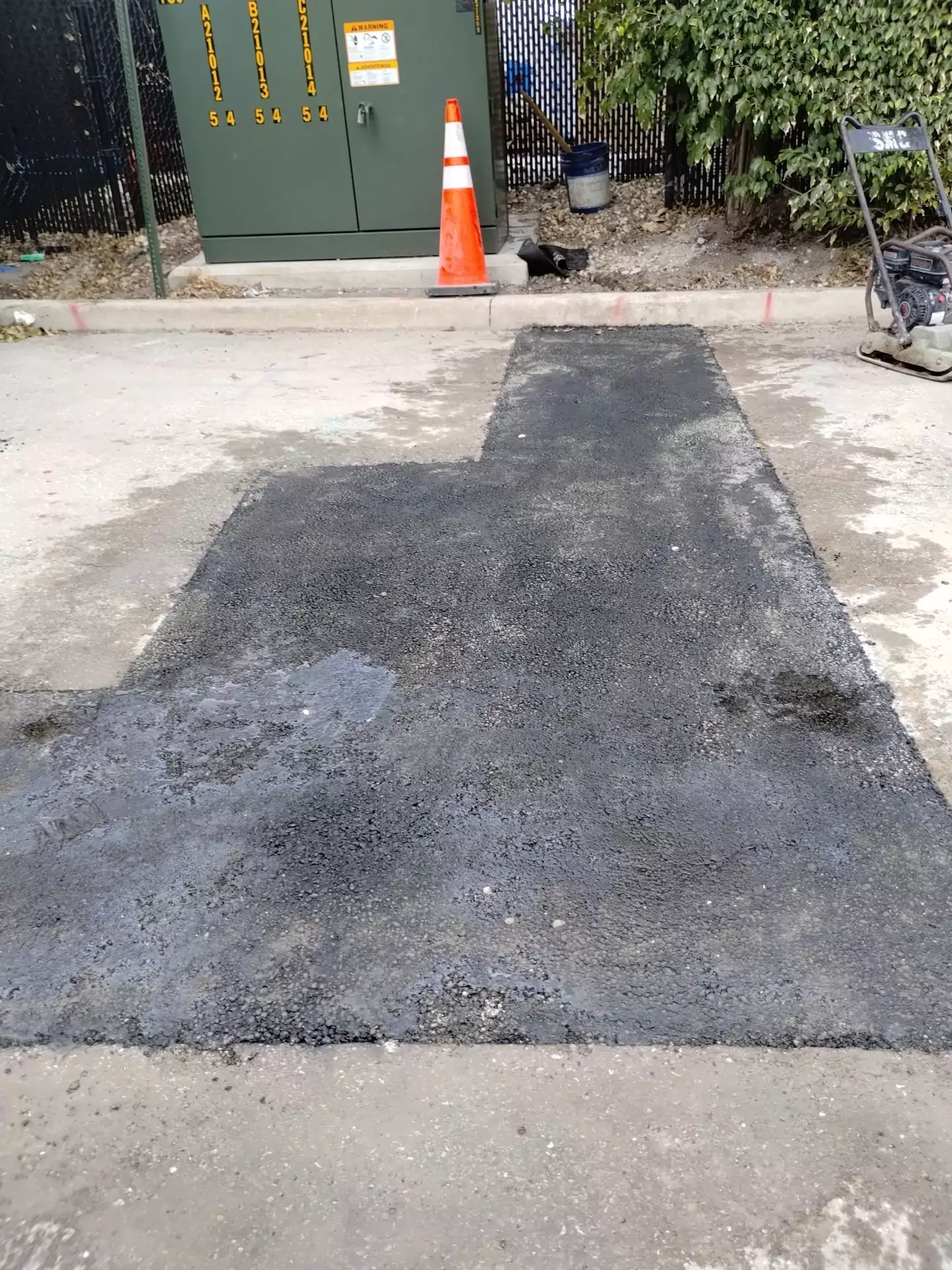 asphalt patch after compacting