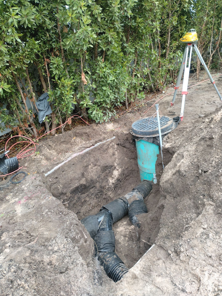 catch basin installed in the ground