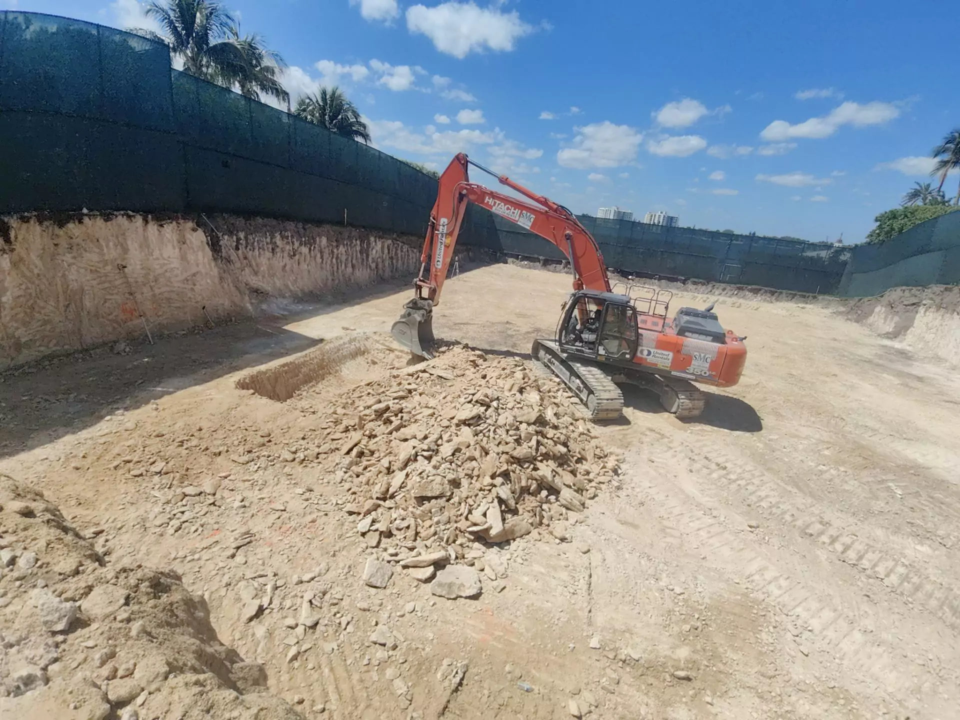 large hard rock basement excavation